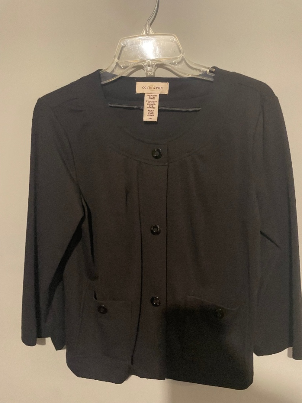 Covington women’s size medium, black button-down jacket